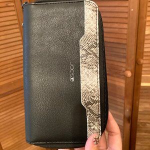 Joe's Jean Black Wallet with Snake Print Trim
